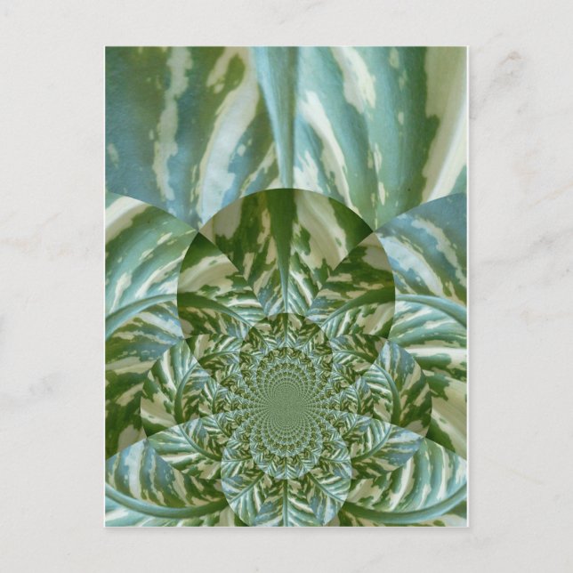 Eco Green Camo Kaleidoscope Art Print Design Postcard (Front)