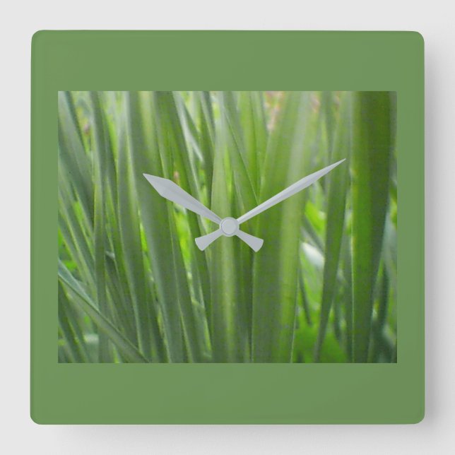 Eco Green Decor Square Wall Clock (Front)