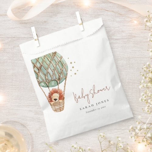 Eco Green Hot Air Balloon Lion Magical Baby Shower Favor Bag