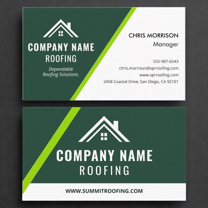 Eco Green Roofing Solar Contractor Sustainable Business Card