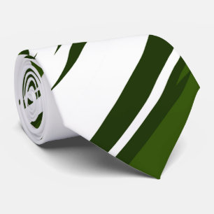 Eco Green & White Striped Abstract Pattern Neck Tie