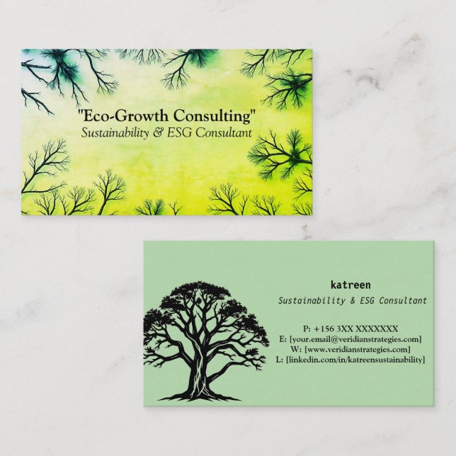 Eco-Growth Business Card (Front/Back)