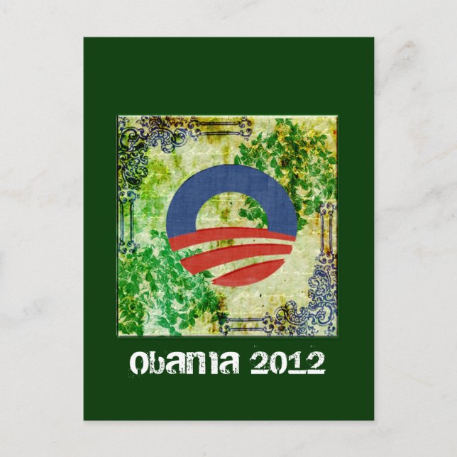 Eco Grunge Obama 2012 Reelection Design Postcard (Front)