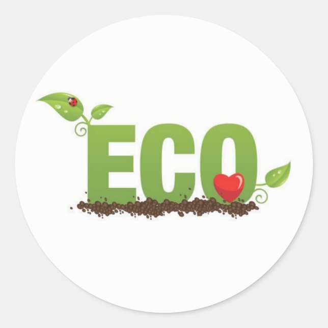 Eco-love Classic Round Sticker (Front)