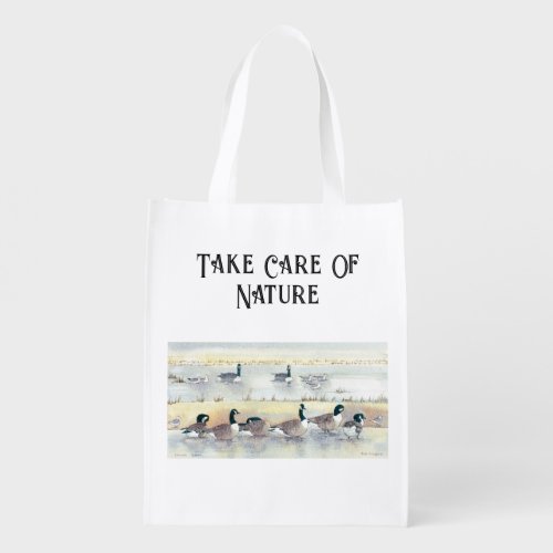 Eco Nature Bird Lover Geese Reusable Grocery Bag