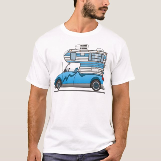 Eco Pick Up Camper Blue T-Shirt (Front)