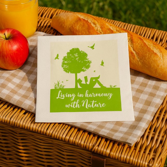 Eco Quote Living in Harmony with Nature Napkins (Creator Uploaded)