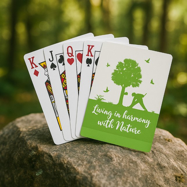 Eco Quote Living in Harmony with Nature Poker Cards (Creator Uploaded)