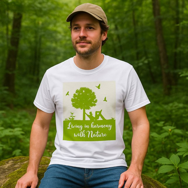 Eco Quote Living in Harmony with Nature T-Shirt (Creator Uploaded)