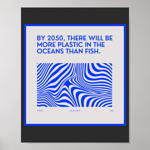 Eco Statement Modern Minimalistic Waves Poster