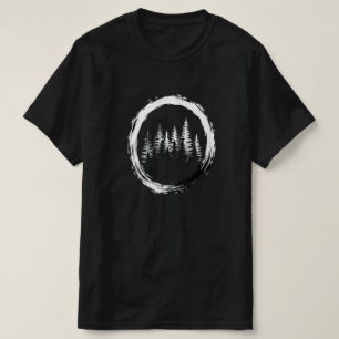 Eco Style Floral Circle Forest Tree T-Shirt
