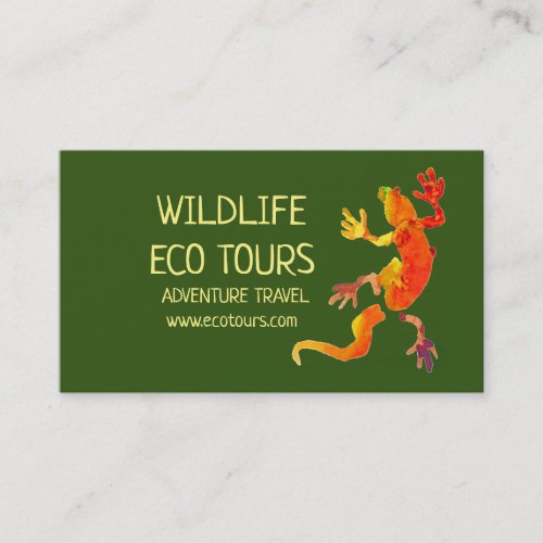 Eco travel adventure tours business gecko wildlife business card