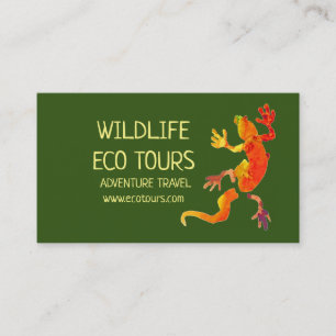 Eco travel adventure tours business gecko wildlife card