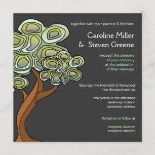 Eco Tree of Life Green Wedding Invitation
