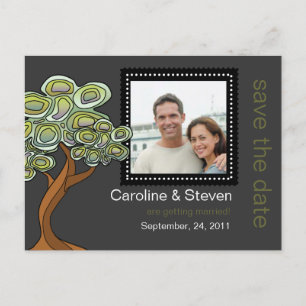 Eco Tree Wedding Save the Date Announcement Postcard