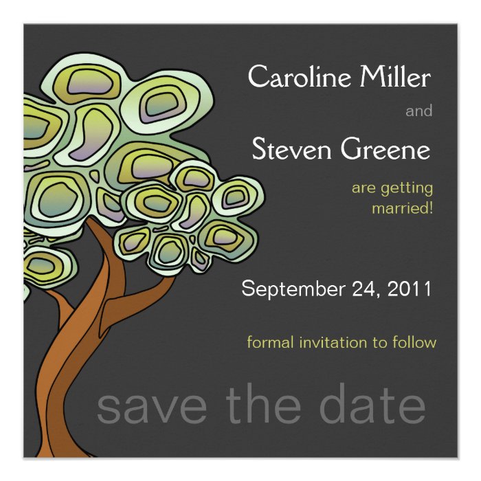 Eco Tree Wedding Save the Date Personalized Announcements