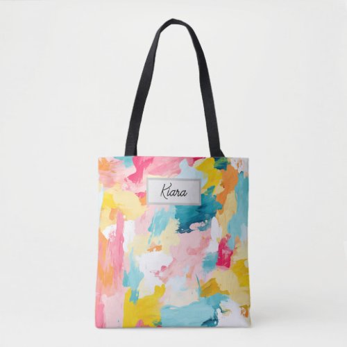 Ecobag with Pastel Brush Strokes Colorful   Tote Bag