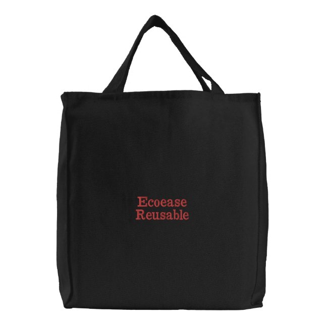 Ecoease reusable  embroidered tote bag (Front)