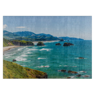 Ecola State Park, Oregon. Panorama of Crescent Cutting Board