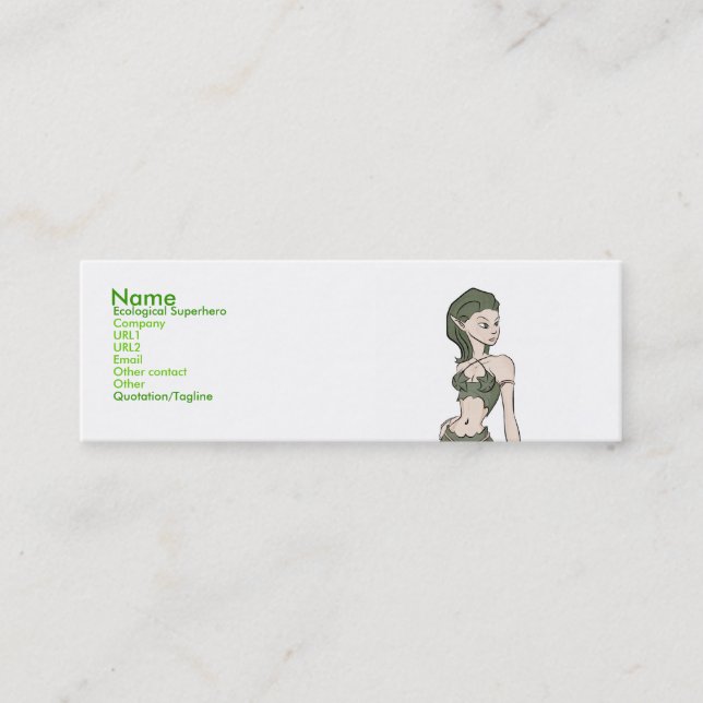 Ecological Superhero Business Cards (Front)