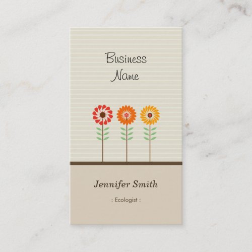 Ecologist _ Cute Floral Theme Business Card