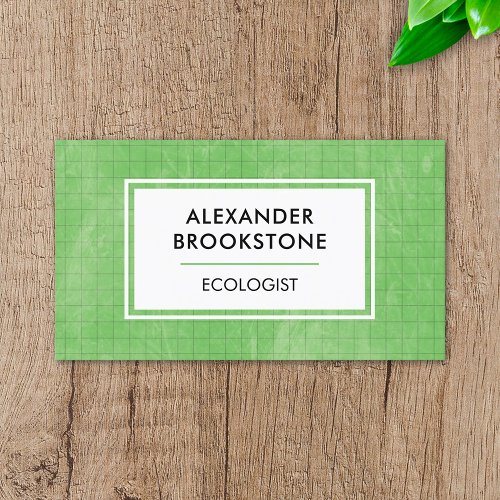Ecologist Ecological Environmentalist Green Grid Business Card