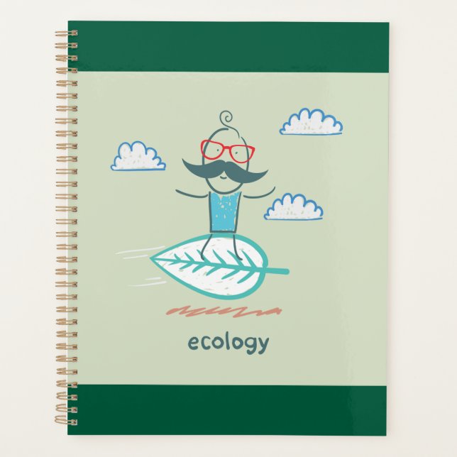 Ecology Surfer Sustainable Life Hipster Planner (Front)