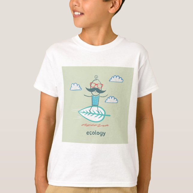 Ecology Surfer Sustainable Life Hipster T-Shirt (Front)
