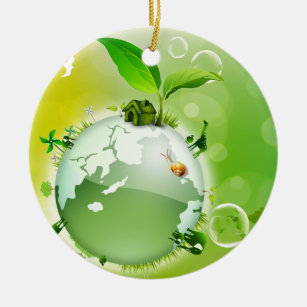 Ecology : the earth is our house - ceramic ornament