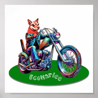 EcoMarlee mascot riding motorbike