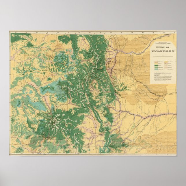 Economic Map of Colorado Poster (Front)