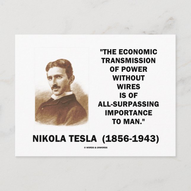 Economic Transmission Of Power Without Wires Postcard (Front)