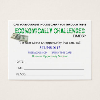 Economically Challenged Sizzle Card