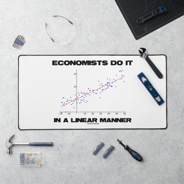 Economists Do It In A Linear Manner Regression Desk Mat (Workstation)