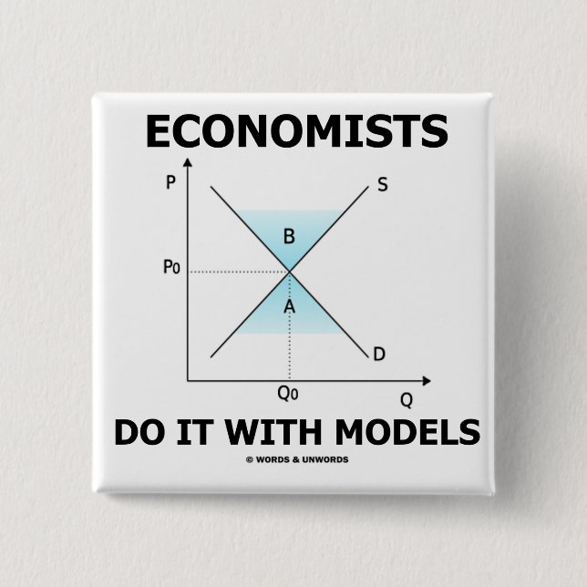 Economists Do It With Models (Economics Humor) Button (Front)