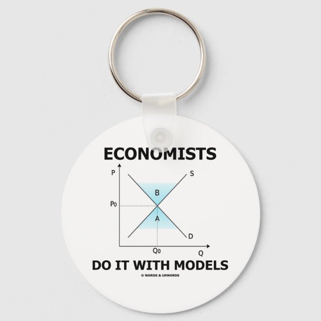 Economists Do It With Models (Economics Humor) Keychain (Front)