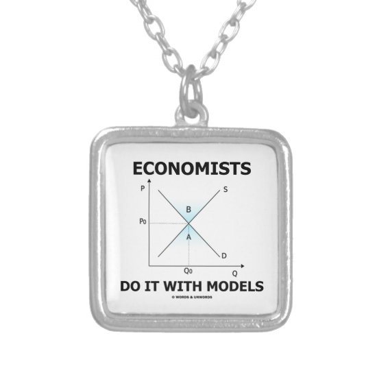 Economists Do It With Models (Supply Demand Curve) Silver Plated Necklace