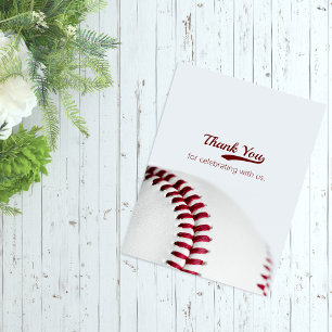Economy Baseball Theme Wedding Thank You Card