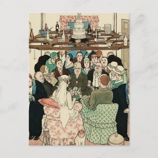 “Economy of Space” by W Heath Robinson Postcard (Front)