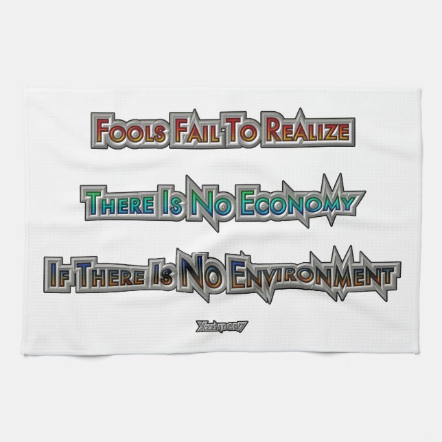 Economy vs Environment Kitchen Towel (Horizontal)