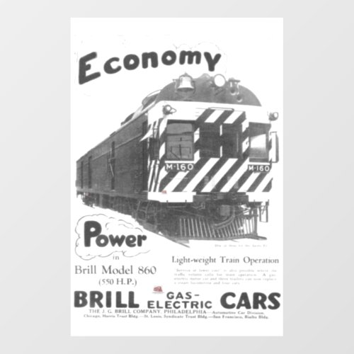 Economy with the Brill gas electric car        Wal Wall Decal