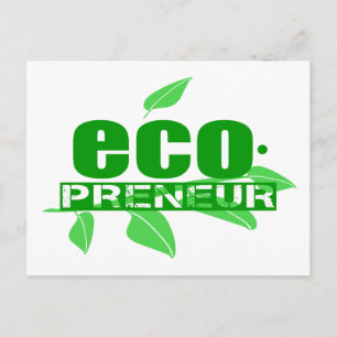 Ecopreneur With Leaves, Branch And Dot Hyphen Postcard