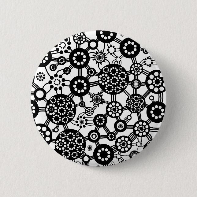 Ecosystem - Black on White Pinback Button (Front)