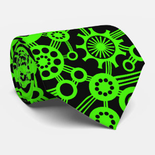 Ecosystem - Chartreuse on Black Neck Tie