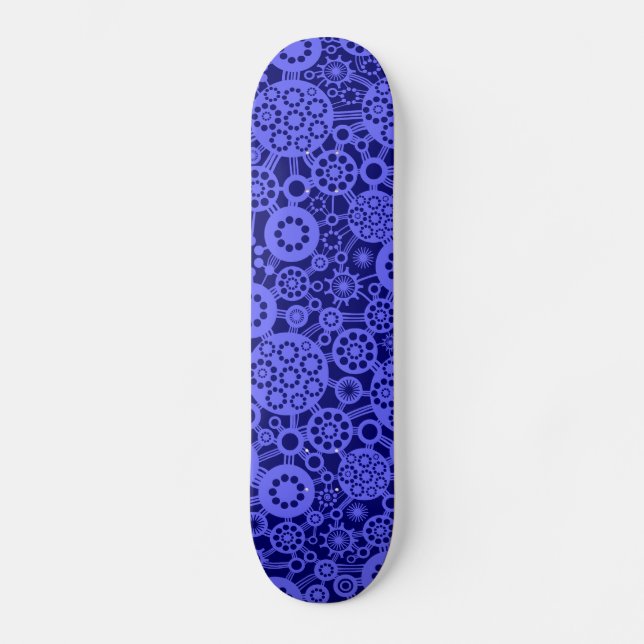 Ecosystem - Electric  Blue on Dp Navy Skateboard (Front)