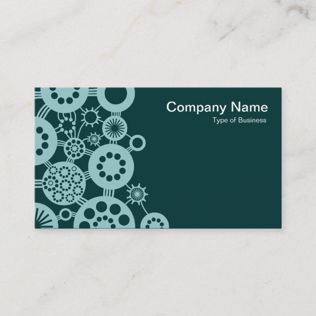 Ecosystem - Light Blue Green on Dark Moss Green Business Card (Front)