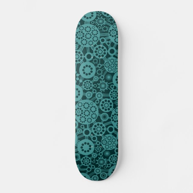 Ecosystem - Ocean Green on Dark Green Skateboard Deck (Front)