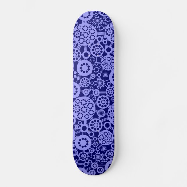 Ecosystem - Pastel Blue on Dp Navy Skateboard Deck (Front)