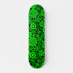 Ecosystem (Retro) - Green on Black Skateboard Deck
