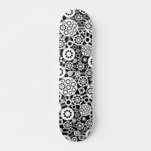 Ecosystem (Retro) - White on Black Skateboard Deck
